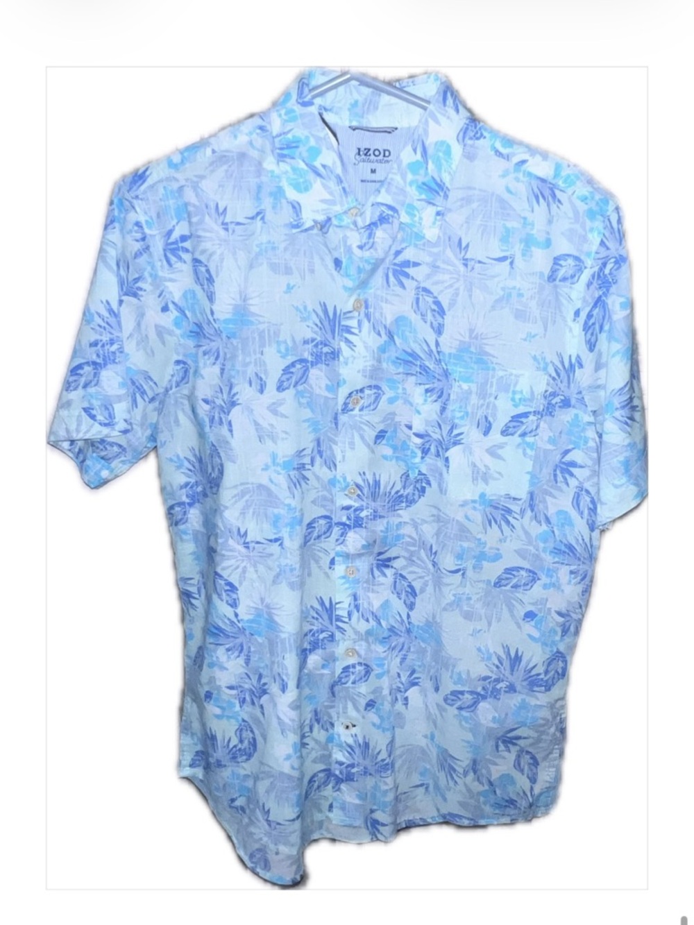 Izod Saltwater Floral Short-Sleeve Button-Down Shirt  NWOT - Picture 3 of 17